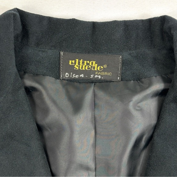 Vintage Black Ultrasuede Blazer Jacket USA Power Dressing Tailored Size Small - Picture 7 of 8